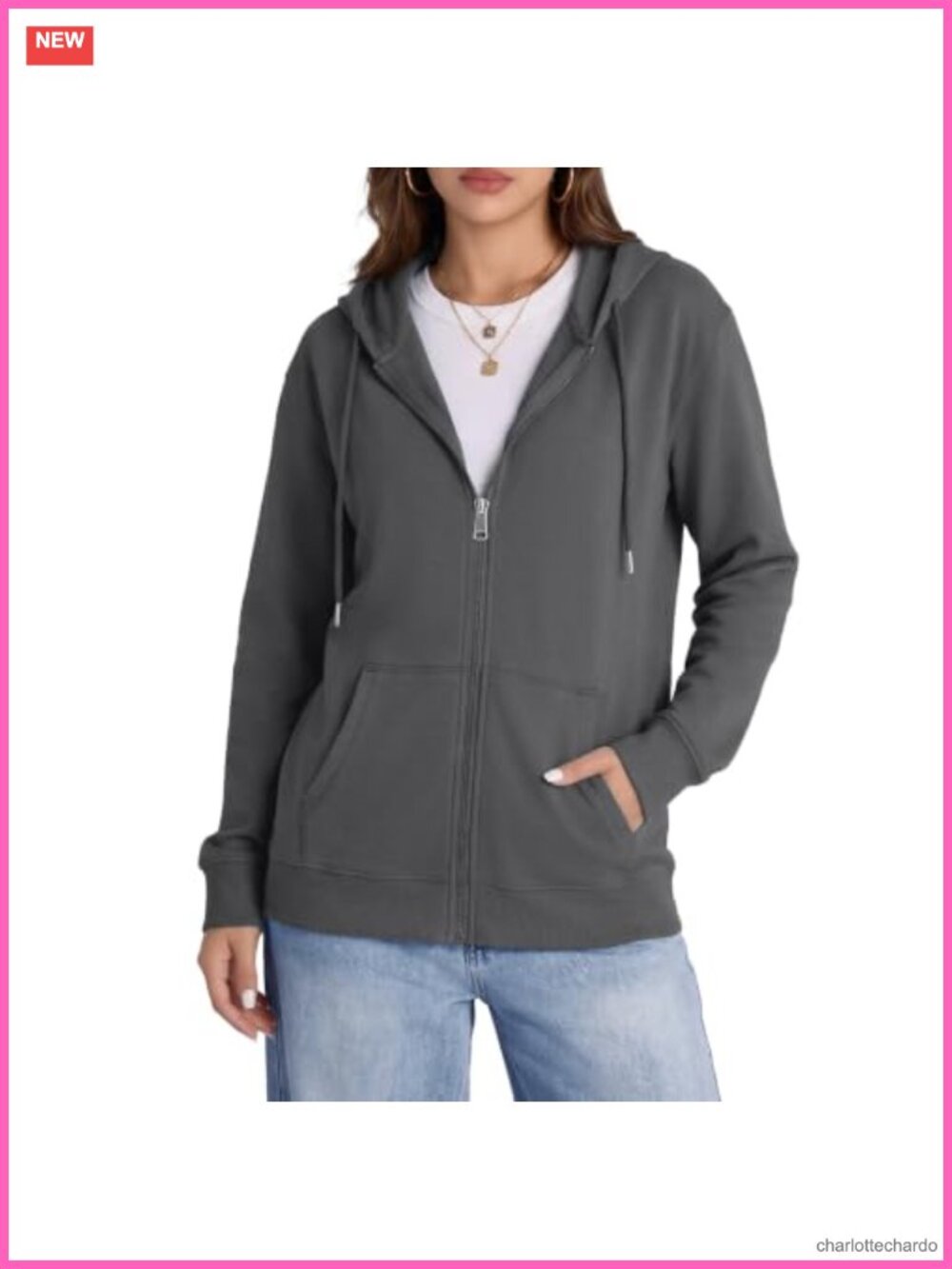 Oversized Zip Up Hoodie Women Soft Knit Jacket Long Sleeve Loose Fit